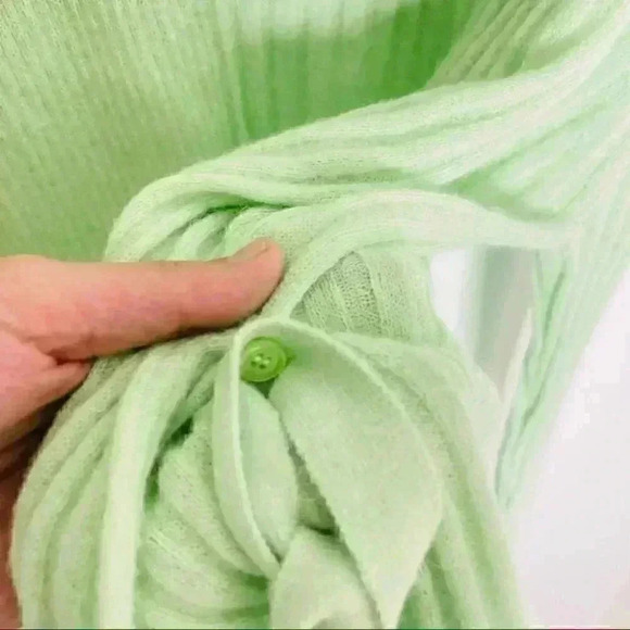 NWT Helmut Lang Strap Crew Neck Sweater in Pine Frost Green - Picture 5 of 8